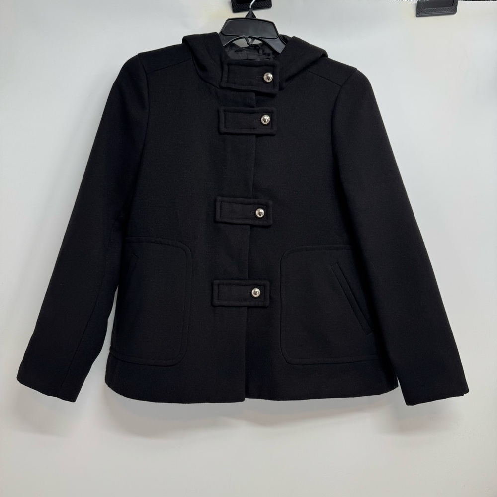 Zara Hooded Short Coat Size M Black